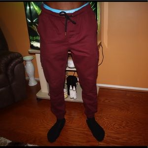 Against all odds burgundy khaki joggers